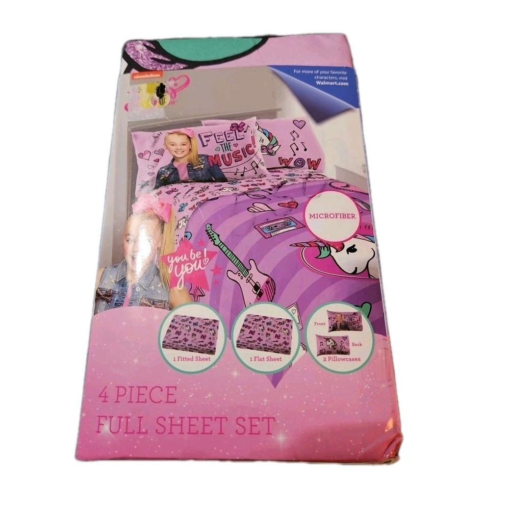 JOJO Siwa FULL Bed Sheet Set 4piece Feel‎ The Music NEW IN PACKAGE 2018